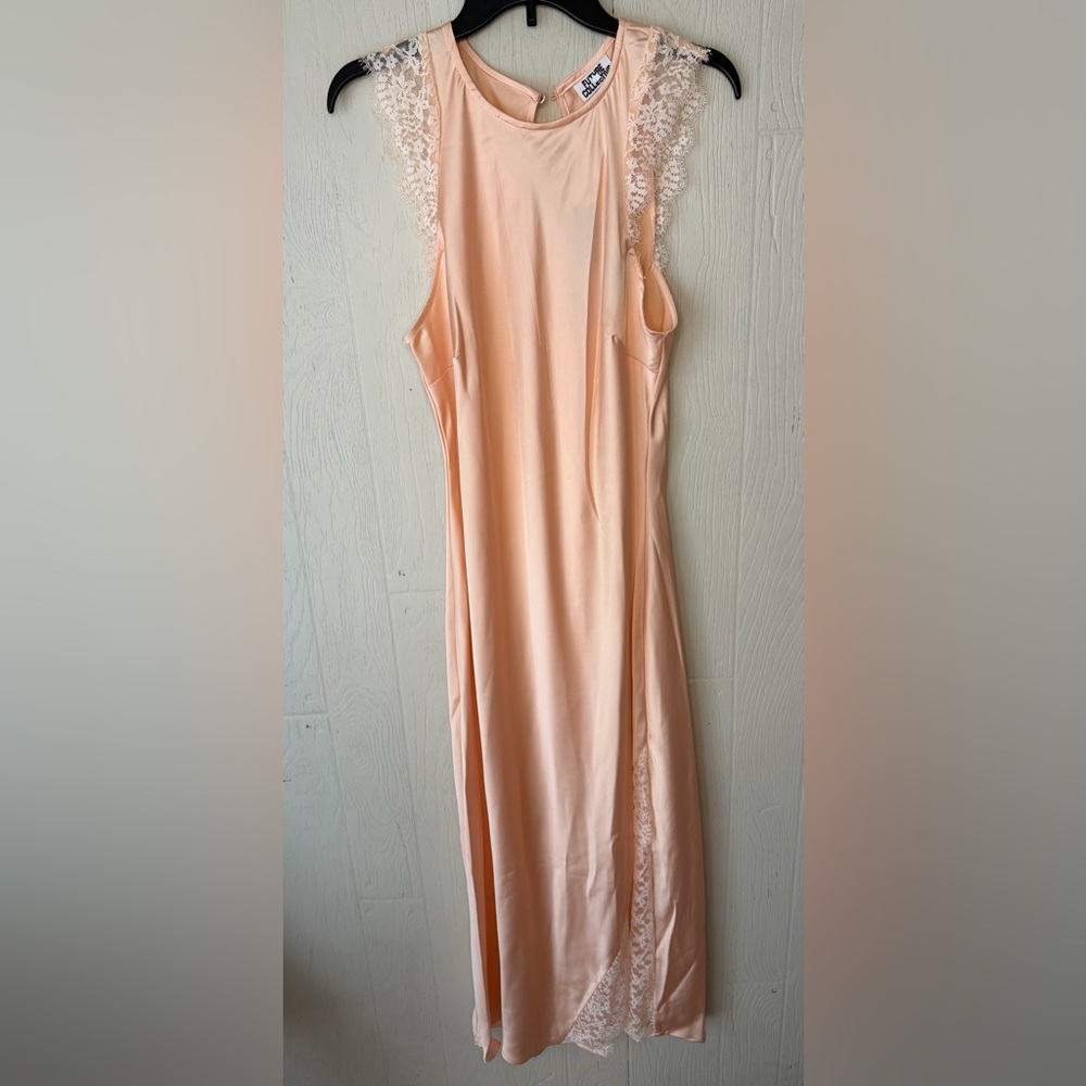 Future Collective Satin Lace Trim Dress